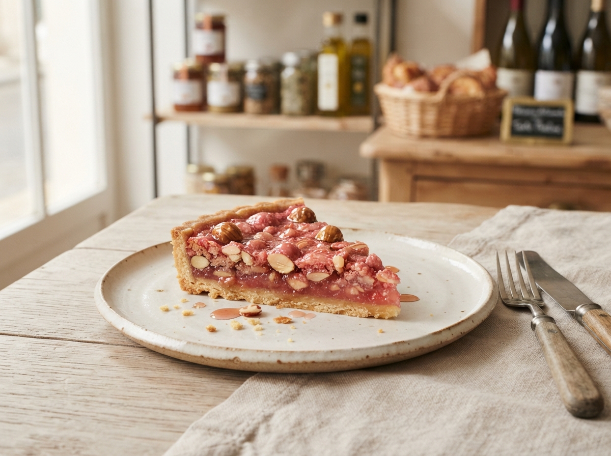 Tarte à la praline rose